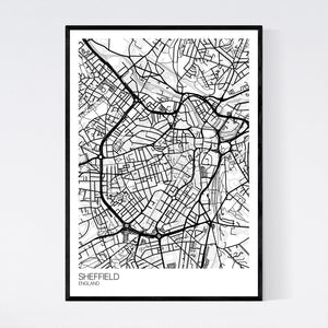 Sheffield City Centre City Map Print