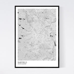 Sheffield City Map Print