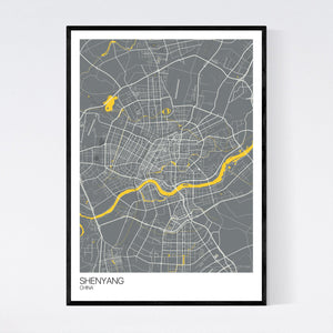 Shenyang City Map Print