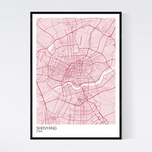 Shenyang City Map Print
