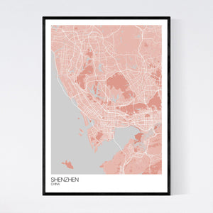 Shenzhen City Map Print