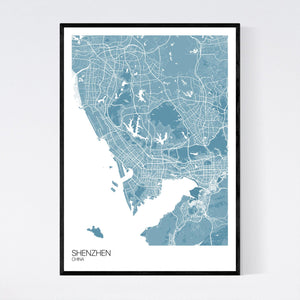 Shenzhen City Map Print