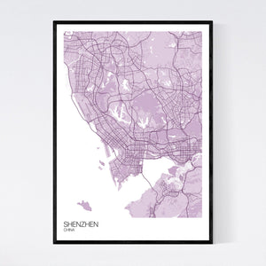 Shenzhen City Map Print