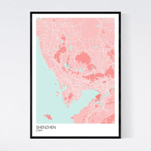 Shenzhen City Map Print