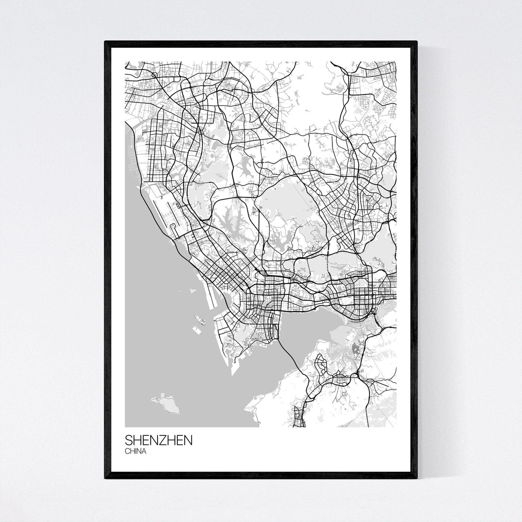 Shenzhen City Map Print