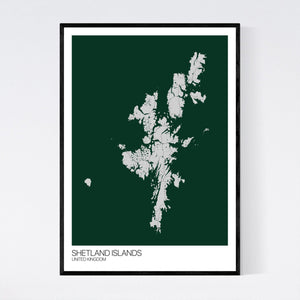Map of Shetland Islands, United Kingdom