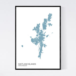 Shetland Islands Island Map Print