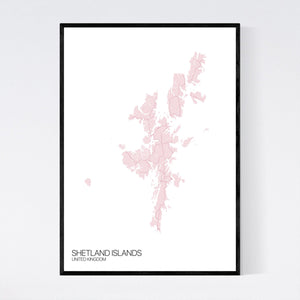 Shetland Islands Island Map Print
