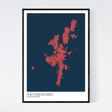 Load image into Gallery viewer, Shetland Islands Island Map Print