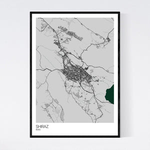 Shiraz City Map Print
