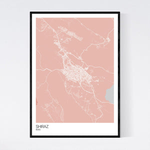 Shiraz City Map Print