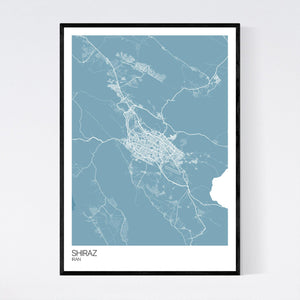 Shiraz City Map Print