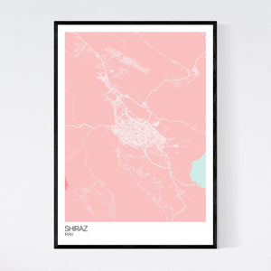 Shiraz City Map Print