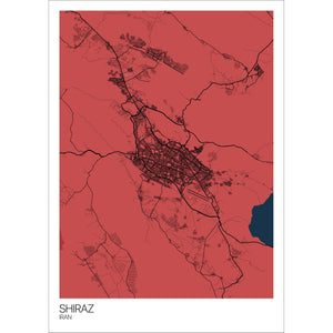 Map of Shiraz, Iran