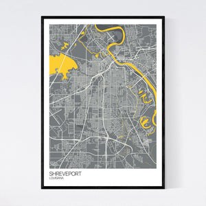 Shreveport City Map Print