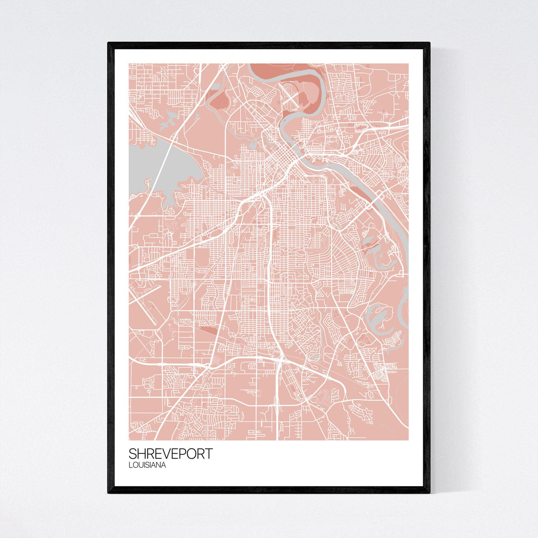 Shreveport City Map Print