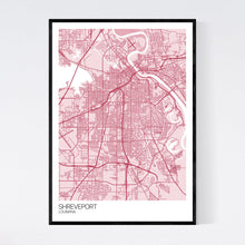 Load image into Gallery viewer, Shreveport City Map Print