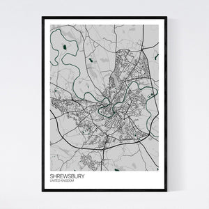 Map of Shrewsbury, United Kingdom