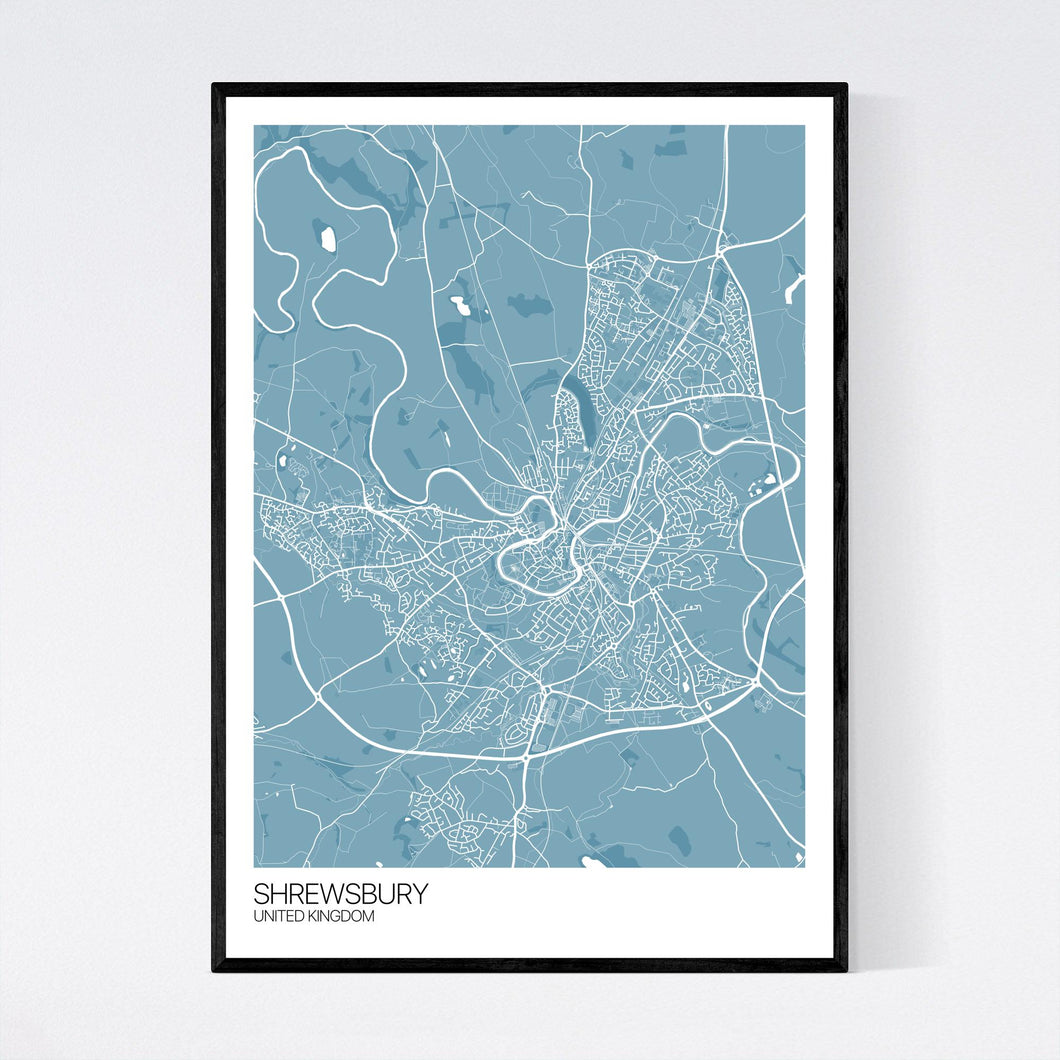 Shrewsbury City Map Print