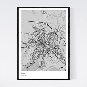 Sibiu Town Map Print
