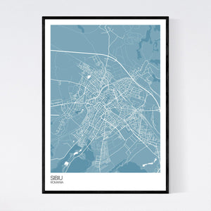 Sibiu Town Map Print