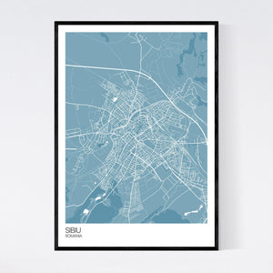 Sibiu Town Map Print