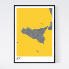 Load image into Gallery viewer, Sicily Island Map Print