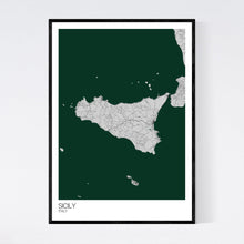 Load image into Gallery viewer, Sicily Island Map Print