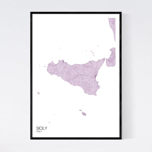 Sicily Island Map Print