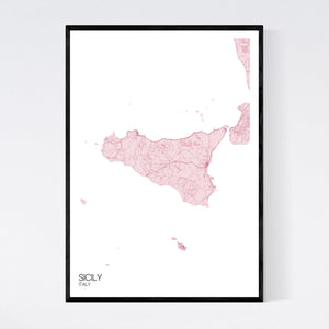 Sicily Island Map Print