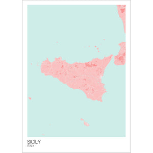Map of Sicily, Italy