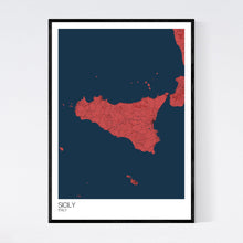 Load image into Gallery viewer, Sicily Island Map Print