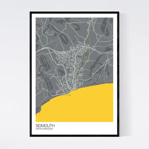 Sidmouth Town Map Print