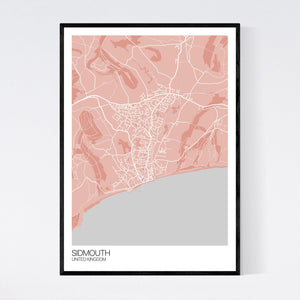 Sidmouth Town Map Print