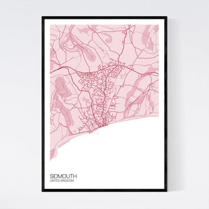 Sidmouth Town Map Print
