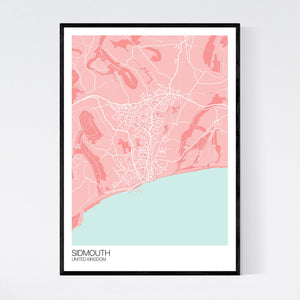 Sidmouth Town Map Print