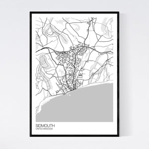 Sidmouth Town Map Print