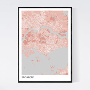 Singapore Country Map Print