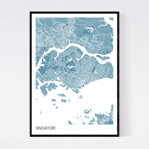 Singapore Country Map Print