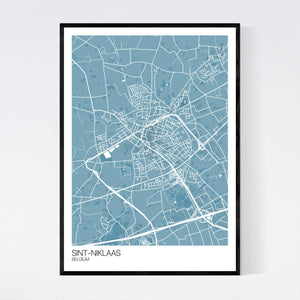 Sint-Niklaas City Map Print