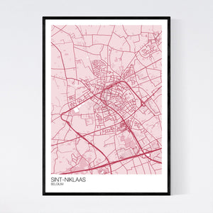 Sint-Niklaas City Map Print