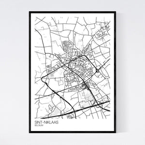 Sint-Niklaas City Map Print