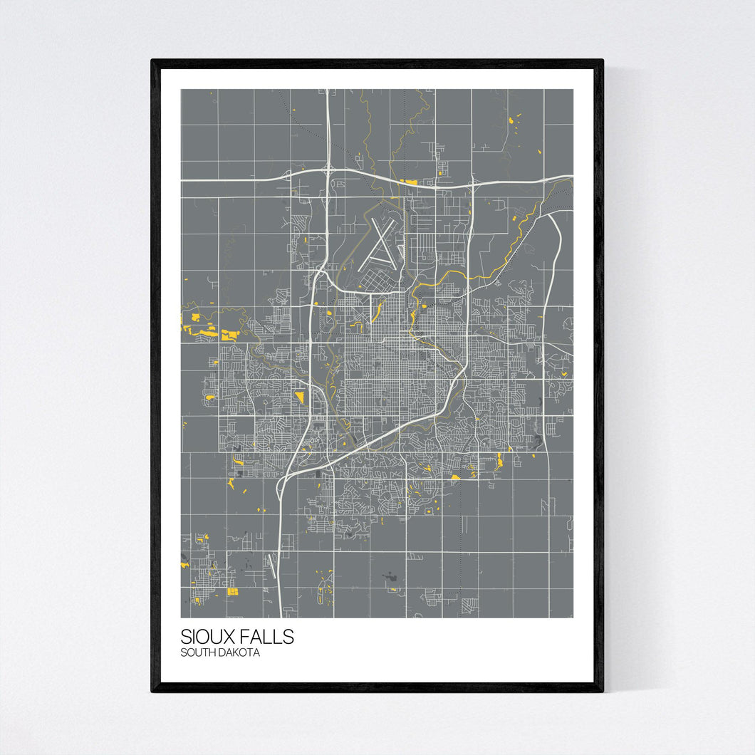 Sioux Falls City Map Print