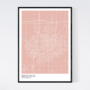 Sioux Falls City Map Print