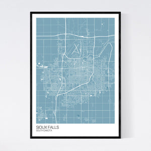 Sioux Falls City Map Print