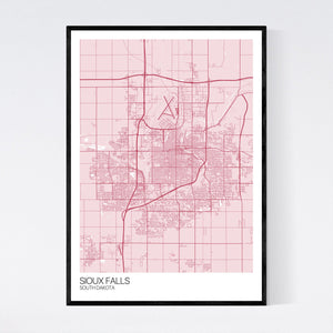 Sioux Falls City Map Print