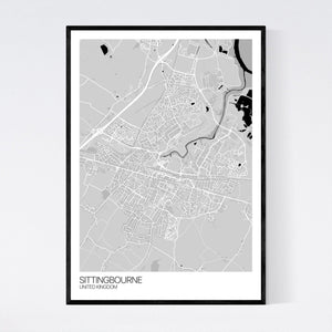 Sittingbourne City Map Print