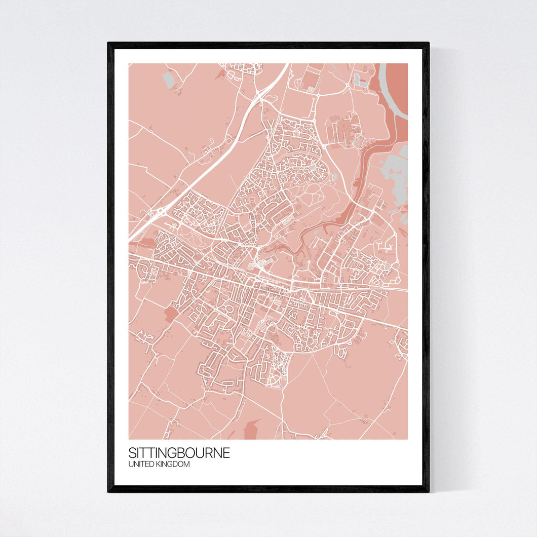 Sittingbourne City Map Print