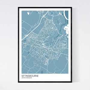 Sittingbourne City Map Print