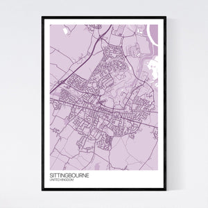 Sittingbourne City Map Print